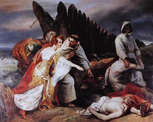 Édith retrouvant le corps d'Harold après la bataille d'Hastings, 1828, Horace Vernet