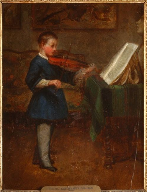 Leçon de violon du comte de Paris, 1842, Horace Vernet