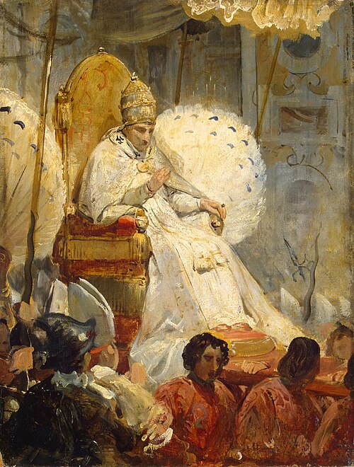 Ceremonial Carrying of Pope Pius VIII into the St Peter Cathedral in 1829, , Horace Vernet