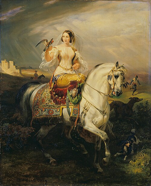 An Algerian Lady Hawking, 1839, Horace Vernet