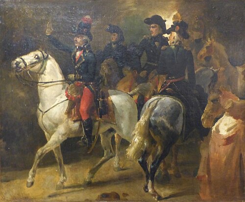 Le Général Dumouriez et son état major à la Bataille de Jemmapes, 1900, Horace Vernet