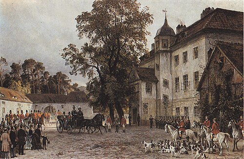 Arrival of Kaiser Wilhelm I. to the "Red Hunt" in the Grunewald, 1887, Hermann Schnee