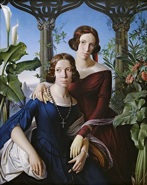 Portrait des sœurs Friderike et Betty Bloem, 1841, Johann Richard Seel