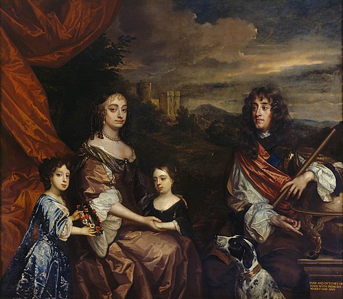 James II, when Duke of York with Anne Hyde, Princess Mary, later Mary II and Princess Anne, 1676, Peter Lely