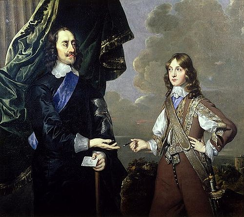 Portrait of Charles I, with his second son, James, Duke of York, 1647, Peter Lely