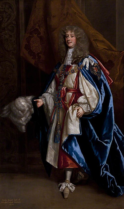 Henry Bennet, 1st Earl of Arlington (1618-1685) in Garter Robes, 1684, Peter Lely