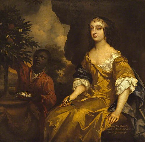 Lady Elizabeth Wriothesley, Lady Elizabeth Noel (d.c.1680) and her Black Page, 1662, Peter Lely