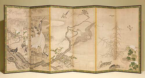 Birds in Landscape [left of a pair], , Shūgetsu Tōkan
