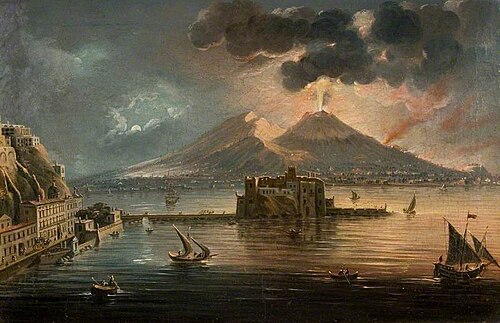 Naples at Night with Vesuvius Erupting, , Pietro Antoniani