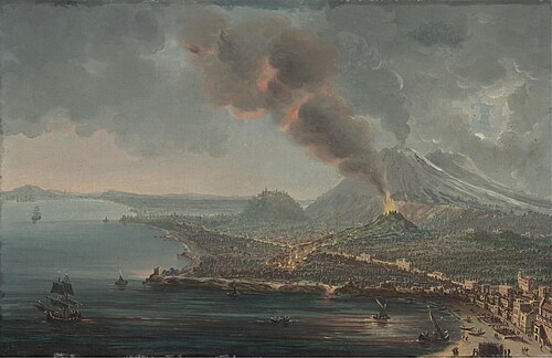 The Torre del Greco with the Eruption of Mount Vesuvius beyond, , Pietro Antoniani