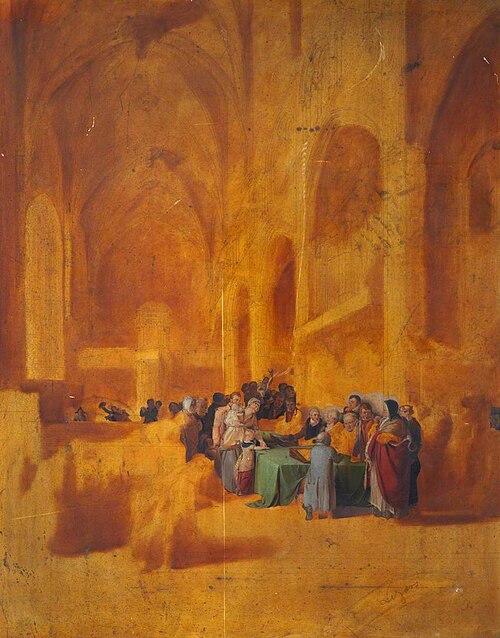 Interior of a Church (Balloting for the Militia), , William Home Lizars