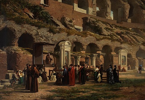Un viernes en el Coliseo de Roma, 1876, Francisco Javier Amérigo y Aparici