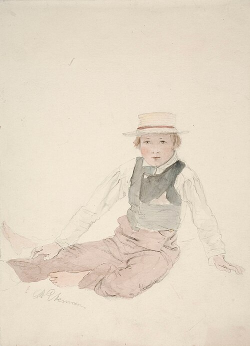 Istuva poika, Norrby-Kalle, 1853, Anders Ekman