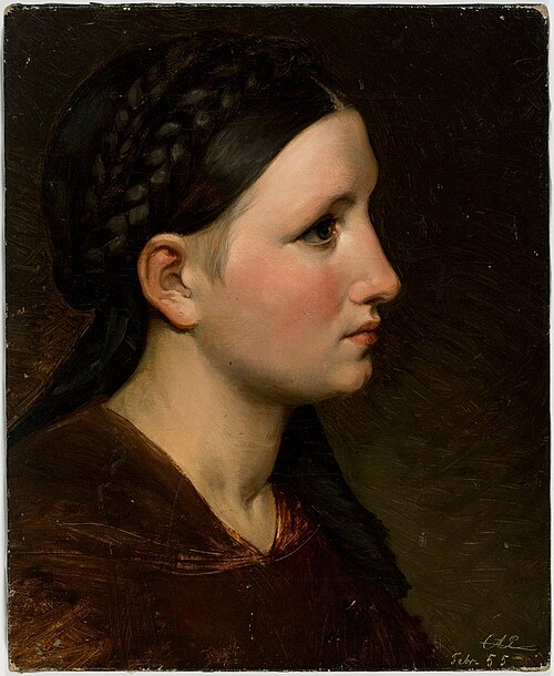 Huvud, studie, 1855, Anders Ekman