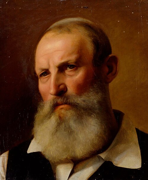 Gammal man med skägg, studie, 1854, Anders Ekman