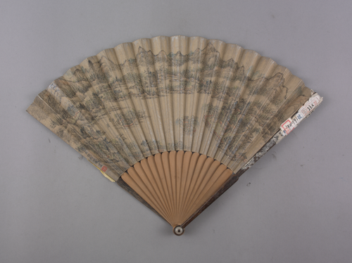 钱维城画山水金德瑛书和东坡游西湖诗成扇, , Qian Weicheng
