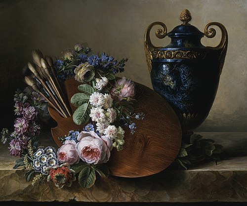 Nature morte, hommage à Van Spaendonck, 1785, Charlotte Eustache Sophie de Fuligny-Damas
