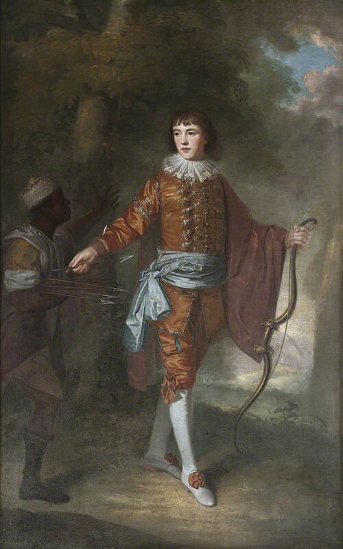 John Delaval (1756 - 1775) as a Boy with a Bow and a Black Page with Silver-tipped Arrows, in a Land, 1770, William Bell