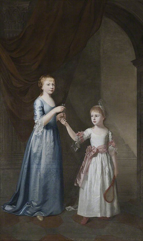 Frances Delaval, later Mrs Fenton Cawthorne (1759 - 1839), with her Sister, Sarah Delaval, later Cou, 1771, William Bell