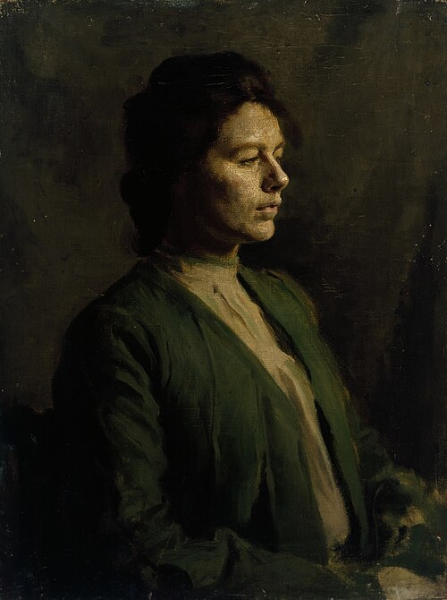 Portrait of a Woman Wearing a Green Jersey, 1903, Philip Dadd