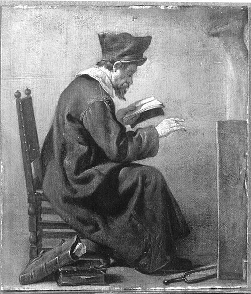 Ein Gelehrter am Kaminfeuer (?), 1660, Johannes Natus