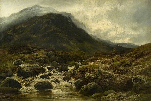 A Mountain Burn, Glen Shieldaig, Ross-shire, 1877, William Beattie Brown
