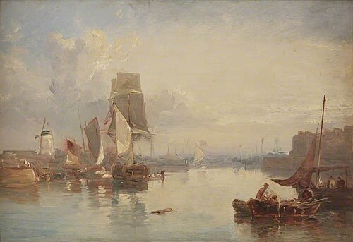 Shields Harbour, 1837, Edmund Thornton Crawford