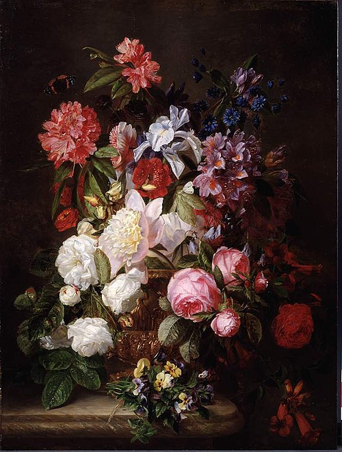 Floral still life, 1872, Adriana Johanna van Haanen