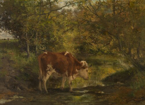 Cow at the Ditch, 1864, Hippolyte Boulenger
