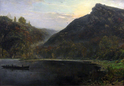 Landscape at the river Meuse, 1870, Hippolyte Boulenger