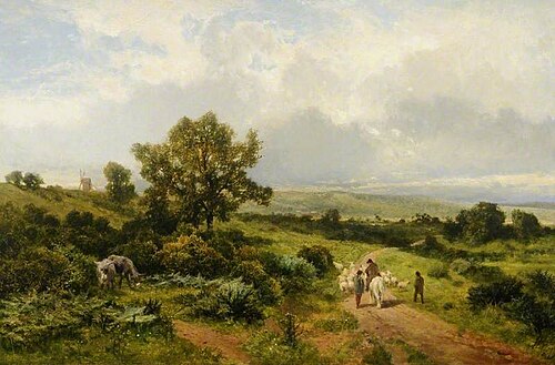 Wooded Landscape with Figures and Sheep, , James Peel