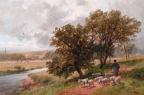 Landscape with Shepherd and Sheep, , James Peel