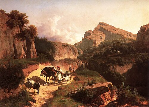 Italian Landscape with Shepherdess, 1875, András Markó