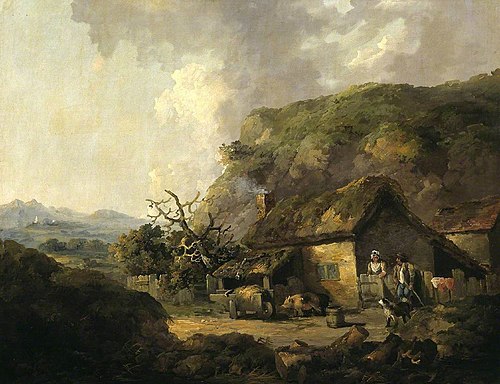 Cottage and Hilly Landscape, 1797, Thomas Hand