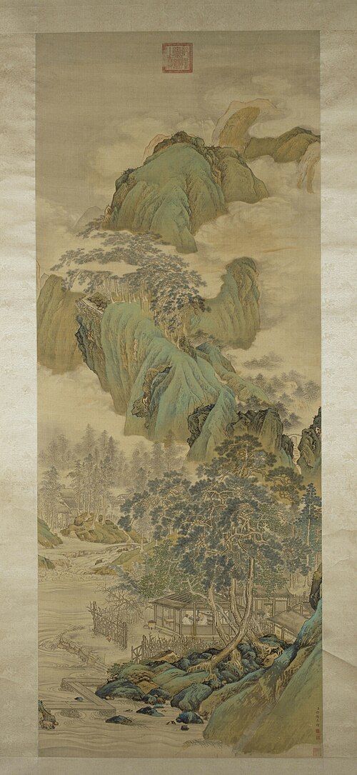 徐扬山庄清话图轴, , Xu Yang