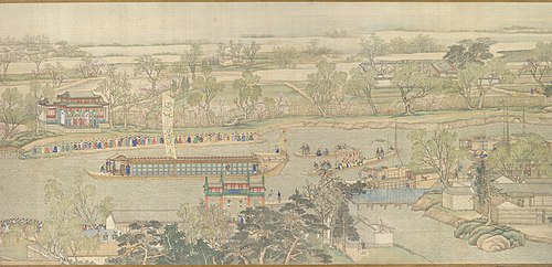 The Qianlong Emperor's Southern Inspection Tour, Scroll Six: Entering Suzhou along the Grand Canal, 1770, Xu Yang
