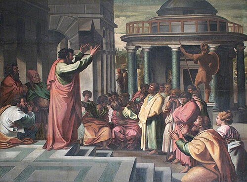 Saint Paul Preaching in Athens (after Raphael), 1697, Henry Cooke
