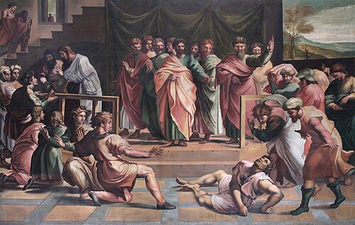 The Death of Ananias (after Raphael), 1697, Henry Cooke