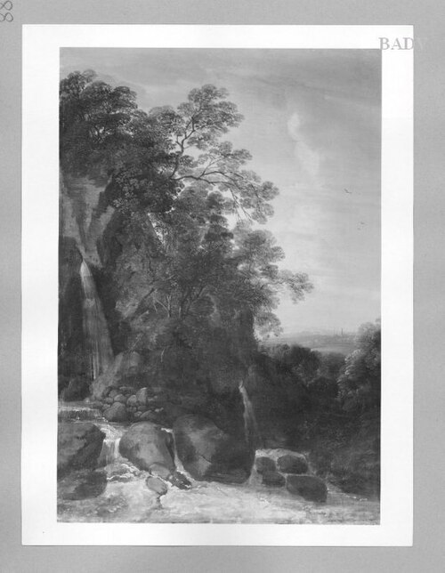 Landscape with waterfall, 1638, Jacques d'Arthois