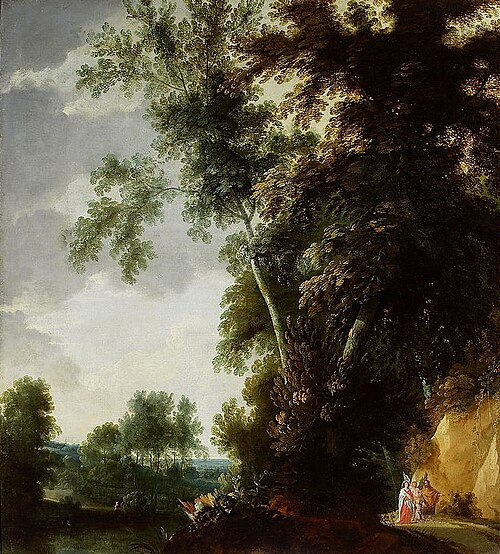 Paysage avec le retour de la Sainte Famille d'Egypte., 1650, Jacques d'Arthois
