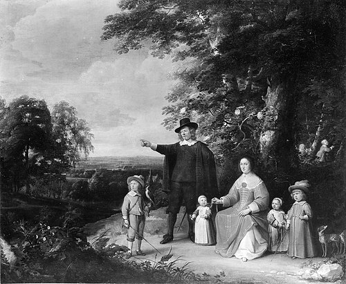 Family Group in a Landscape, 1645, Jacques d'Arthois
