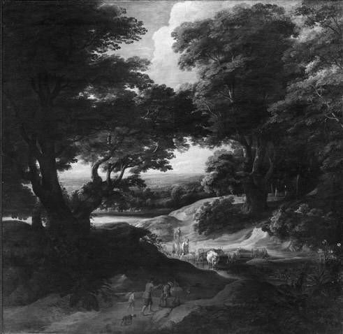 Die Furt im Walde und David Teniers d. J, 1660, Jacques d'Arthois