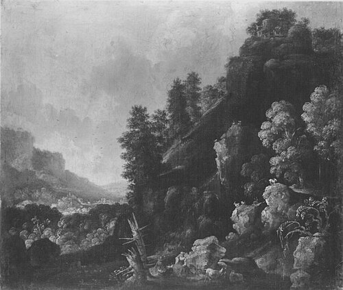 Wildnislandschaft mit Wasserfall, 1649, Jacques d'Arthois