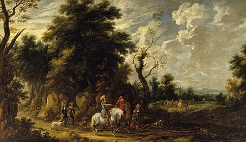 Landscape with a Hunting Party, 1659, Jacques d'Arthois