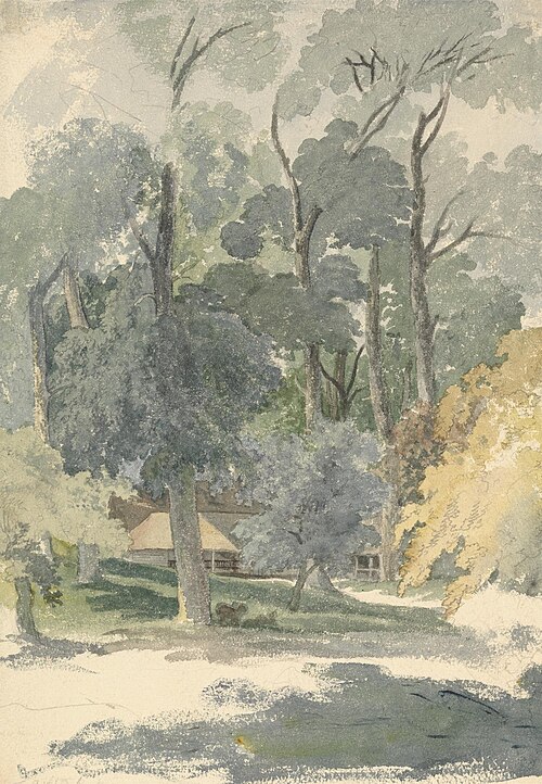 Trees and Barns in Ashstead Park, Surrey, , Robert Hills