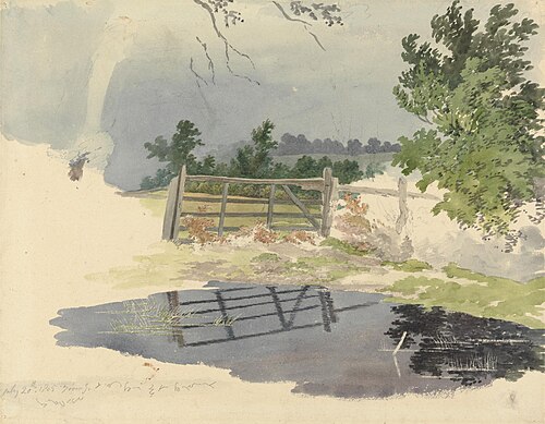 A Gate Reflected in a Pool, 1805, Robert Hills