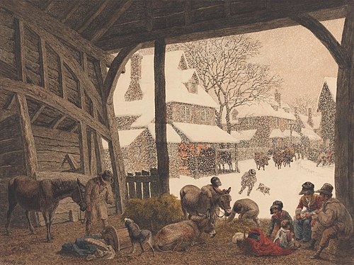 A Village Snow Scene, 1819, Robert Hills
