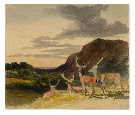 Stags in a Landscape, 1816, Robert Hills