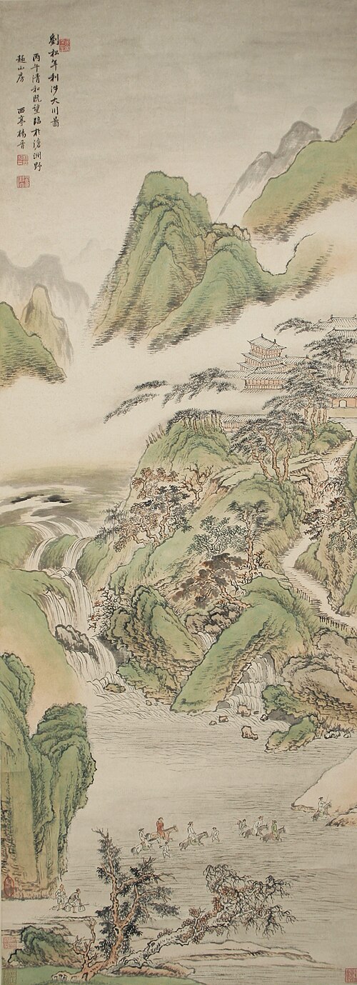 Copying Liu Songnian's Picture of "Successfully Crossing the Great River", 1726, Yang Jin