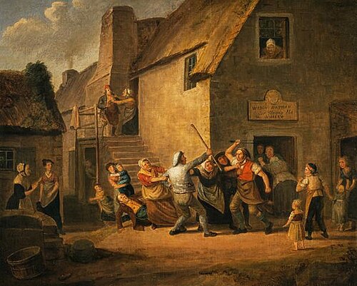 A Brawl outside an Ale House, 1822, Alexander Carse